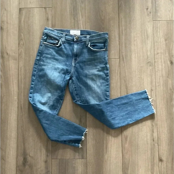 Current/Elliott cropped Jeans High Waisted Stiletto Raw Hem 29 - Picture 3 of 7